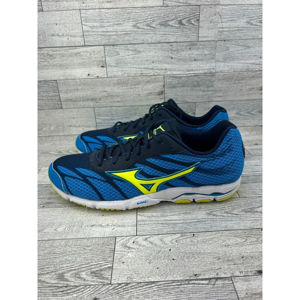 Mizuno Wave Hitogami 3 Womens Running Shoes Blue Neon Yellow J1GB168044 Size 9.5